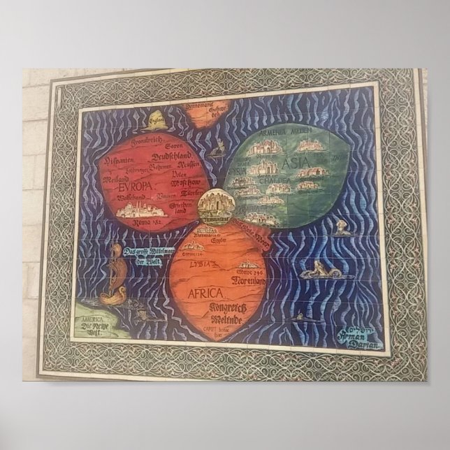 Bunting clover leaf map 1581 poster (Front)