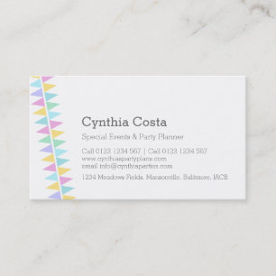 Bunting flags party events planning business cards