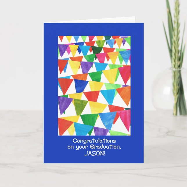 Bunting Graduation Congratulations for Jason Card (Front)