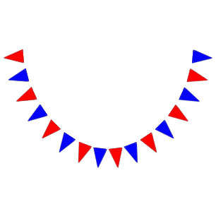 Bunting: Red & Blue Triangles Bunting Flags