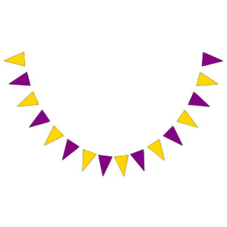 BUNTING: Triangular - Gold & Purple Bunting Flags
