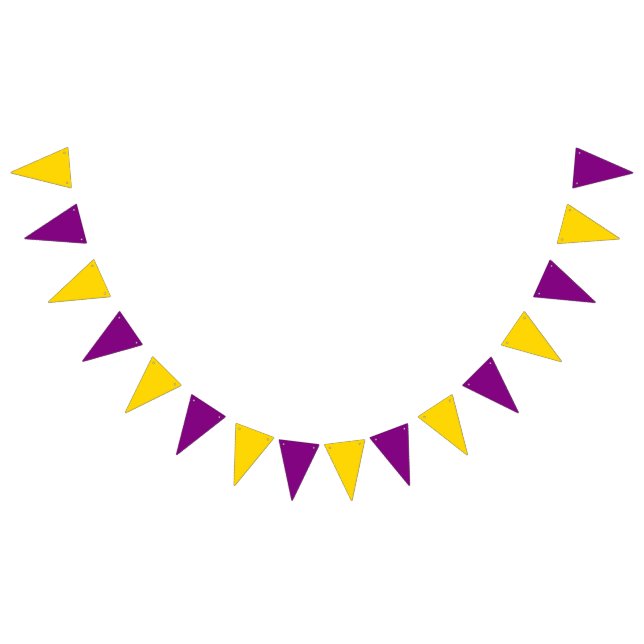 BUNTING: Triangular - Gold & Purple Bunting Flags (All)