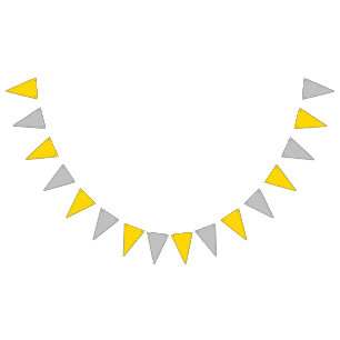 Bunting: Triangular - Gold & Silver Triangles. Bunting Flags