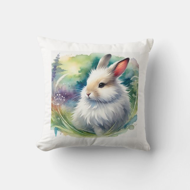 Bunyoro rabbit 270924AREF121 - Watercolor Throw Pillow (Front)