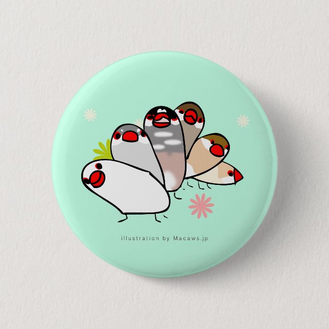 Bunzaire Flower Badge 2 Inch Round Button (Front)