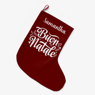 Buo Natale Red Christmas Italian Large Christmas Stocking
