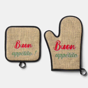 Buon appétito oven mitt & pot holder set