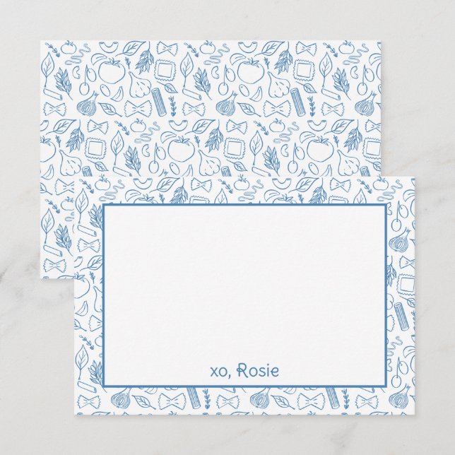 Buon Appetito Pasta Personal Stationery or  Thank You Card (Front/Back)