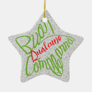 Buon compleanno a forma di stella ceramic ornament