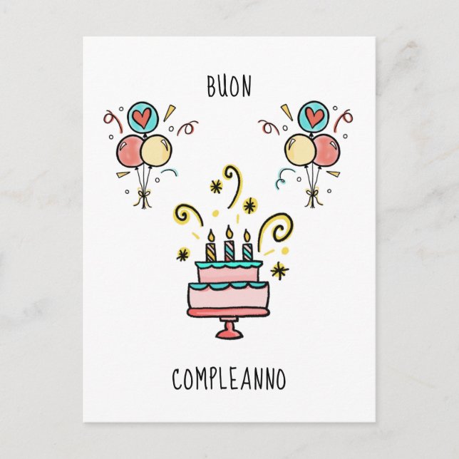 Buon Compleanno | Happy Birthday Postcard (Front)