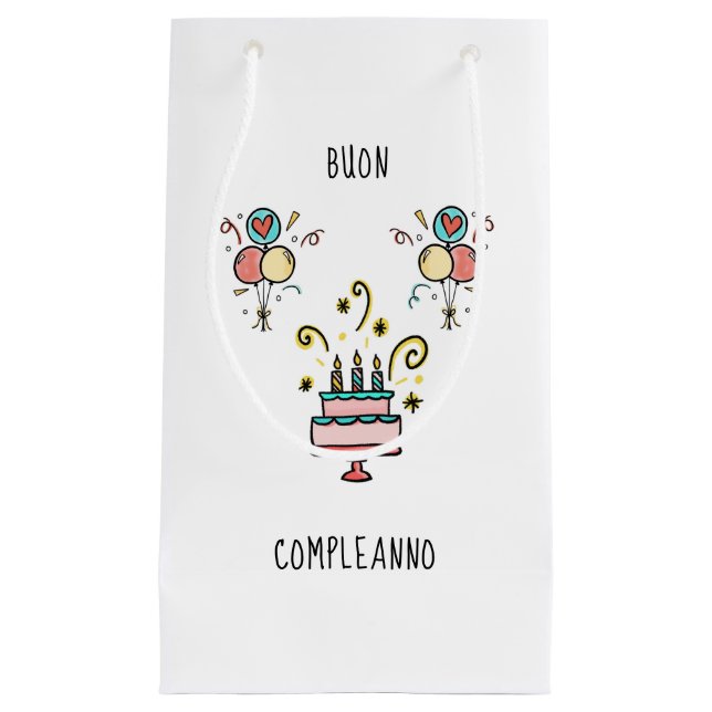 Buon Compleanno | Happy Birthday Small Gift Bag (Front)