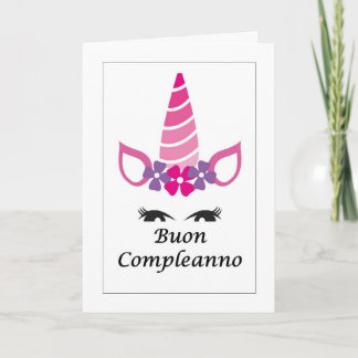 Buon Compleanno Unicorn - Italian Card 