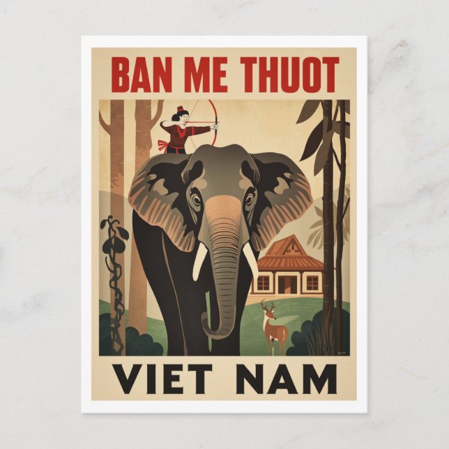 Buon Ma Thuot Elephant Viet Nam Travel Postcard (Front)