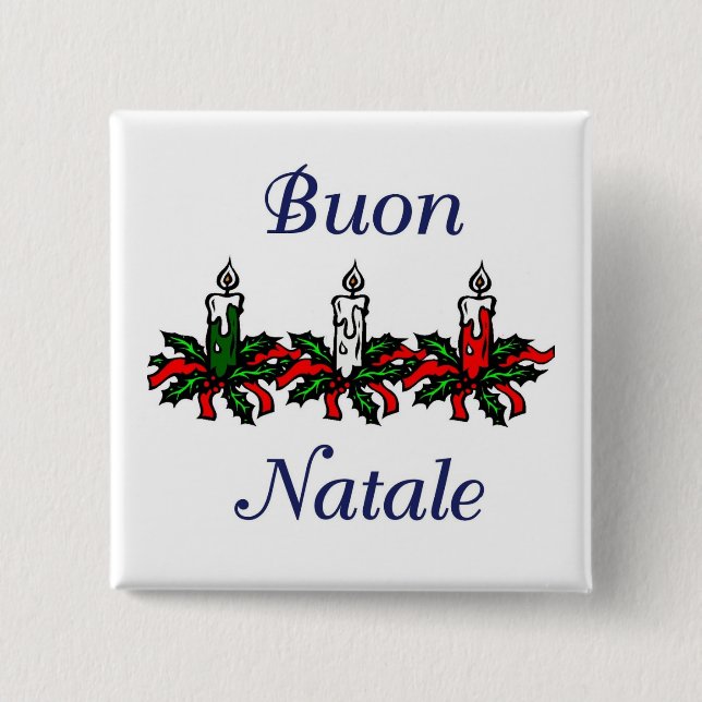 Buon Natale 2 Inch Square Button (Front)