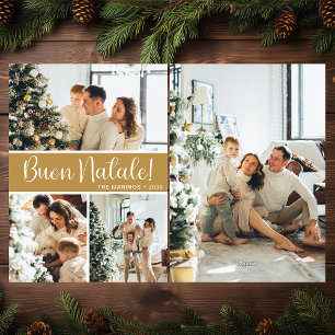 Buon Natale 4 Photo Flat Holiday Card
