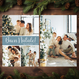 Buon Natale 4 Photo Flat Holiday Card