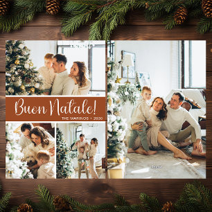 Buon Natale 4 Photo Flat Holiday Card