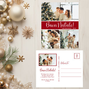 Buon Natale 4 Photo Holiday Postcard