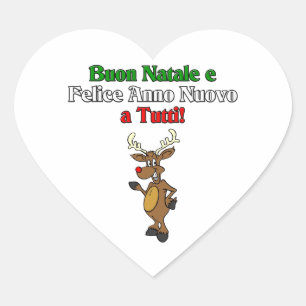 Buon Natale a Tutti Heart Sticker