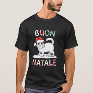 Buon Natale Burmilla Cat Christmas Italy Santa T-Shirt