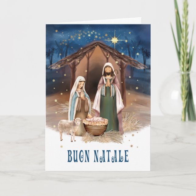 Buon Natale. Carte de la crèche en italien (Devant)