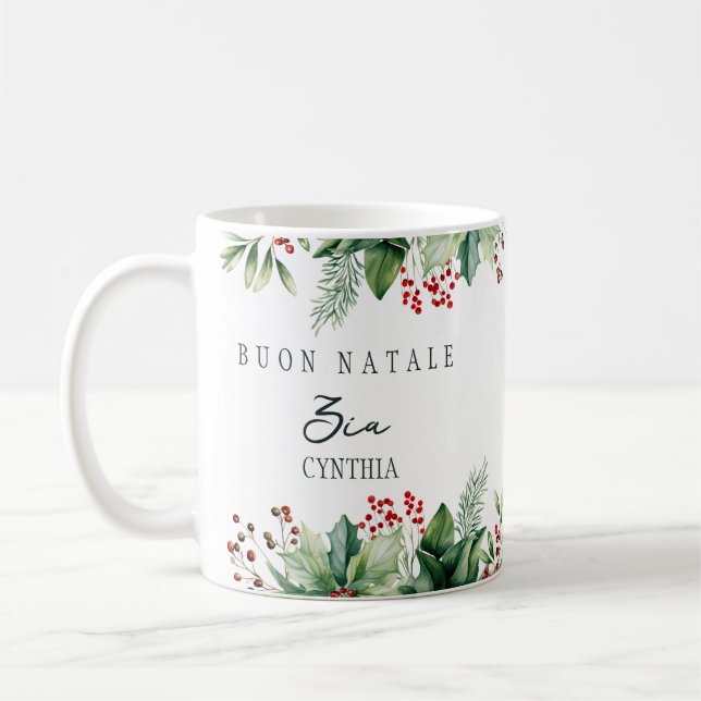Buon Natale Custom Aunt Zia  Coffee Mug (Left)