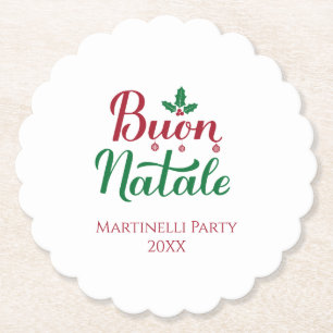 Buon Natale Custom Italian Christmas Paper Coaster