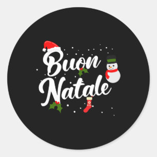 Buon natale italian christmas classic round sticker