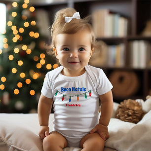 Buon Natale Italian Christmas Lights Baby Bodysuit
