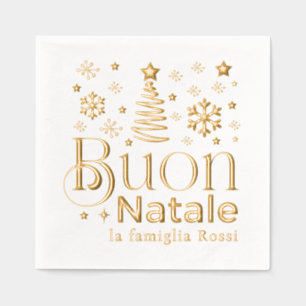 Buon Natale Italian Christmas Party Custom Foil Napkins