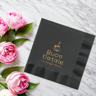 Buon Natale Italian Christmas Personalized Foil Napkins