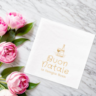 Buon Natale Italian Christmas Personalized Foil Napkins