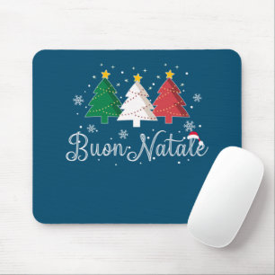 Buon Natale Italian Christmas Tree Mouse Pad