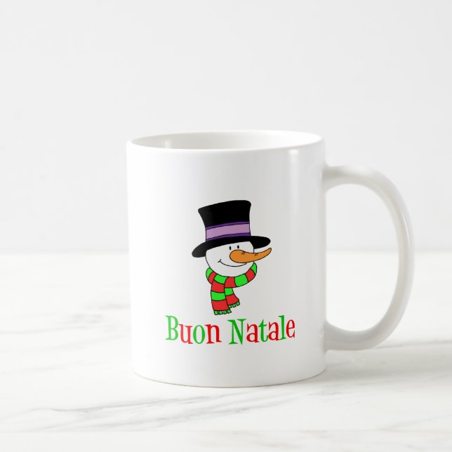Buon Natale Italian Merry Christmas Snowman Mug (Right)
