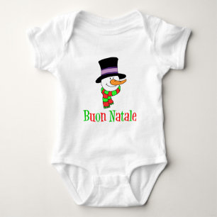 Buon Natale Italian Snowman Kids Baby Bodysuit