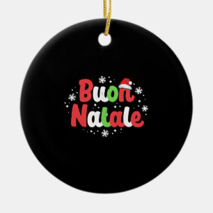 Buon Natale Italy Pride Xmas Holiday Italian Ceramic Ornament