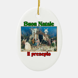 Buon Natale (Merry Christmas) IL Presepio Ceramic Ornament
