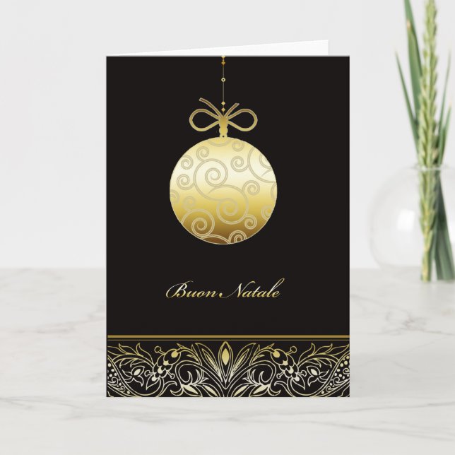 Buon Natale, Merry christmas in Italian, Holiday Card (Front)