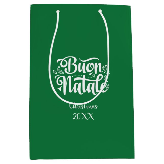 Buon Natale Merry Christmas Medium Gift Bag (Front)