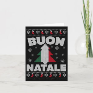 Buon Natale Merry Christmas Tree Italian Ugly Xmas Card