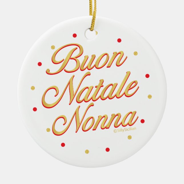 Buon Natale Nonna Personalized Ceramic Ornament (Front)