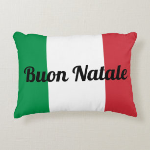 Buon Natale or Your Text Accent Pillow