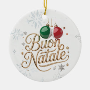 Buon Natale Personalized Italian Christmas Ceramic Ornament