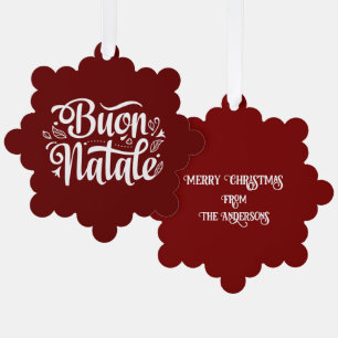 Buon Natale Simple Red Tag Ornament Card