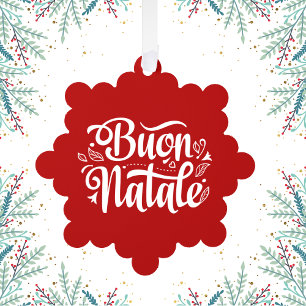 Buon Natale Simple Red Tag Ornament Card