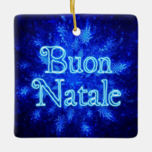 Buon Natale - Snowburst Ceramic Ornament