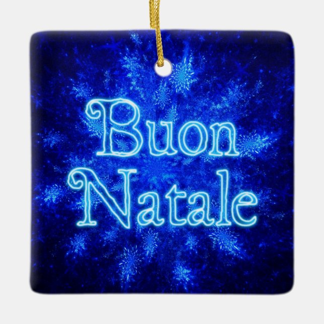 Buon Natale - Snowburst Ceramic Ornament (Front)