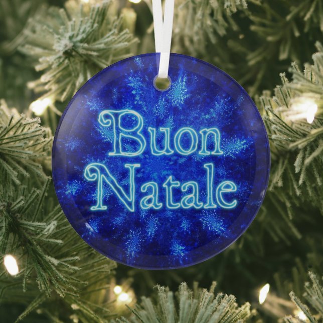 Buon Natale - Snowburst Glass Ornament (Insitu)