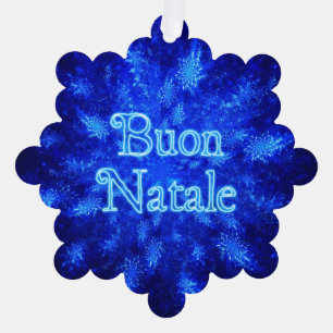 Buon Natale - Snowburst Ornament Card