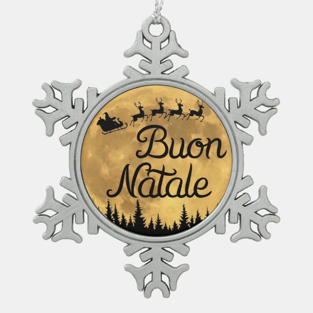 Buon Natale Snowflake Framed Ornament (Front)